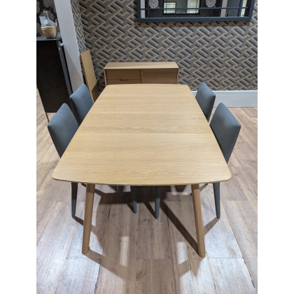 Stockholm 1.8m Extending Dining Table, 4 Lindsay Dining Chairs in Grey Plus Stockholm Small Sideboar Stockholm 1.8m Extending Dining Table, 4 Lindsay Dining Chairs in Grey Plus Stockholm Small Sideboar