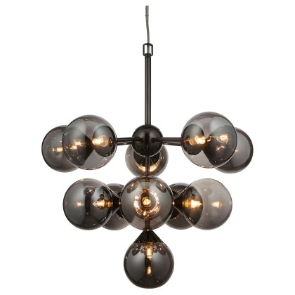 Oscar Pendant Light Black with Smoked Glass Oscar Pendant Light Black with Smoked Glass
