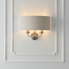 Highclere Wall Light in Chrome & Natural Highclere Wall Light in Chrome & Natural