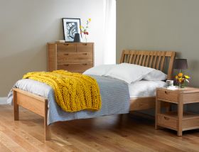 Ercol Teramo oak double bed available at Lee Longlands