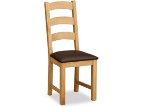Fairfax Oak Dining Chair With Brown Seat