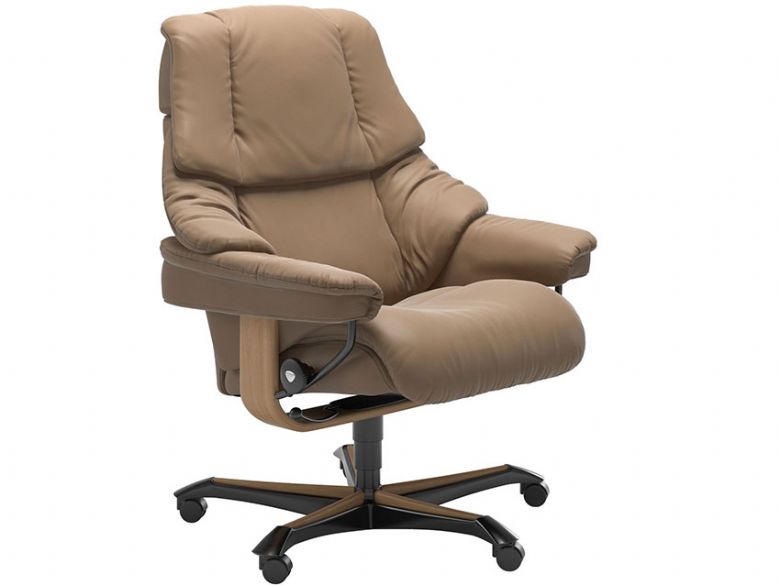 Stressless reno leather office chair available at Lee Longlands