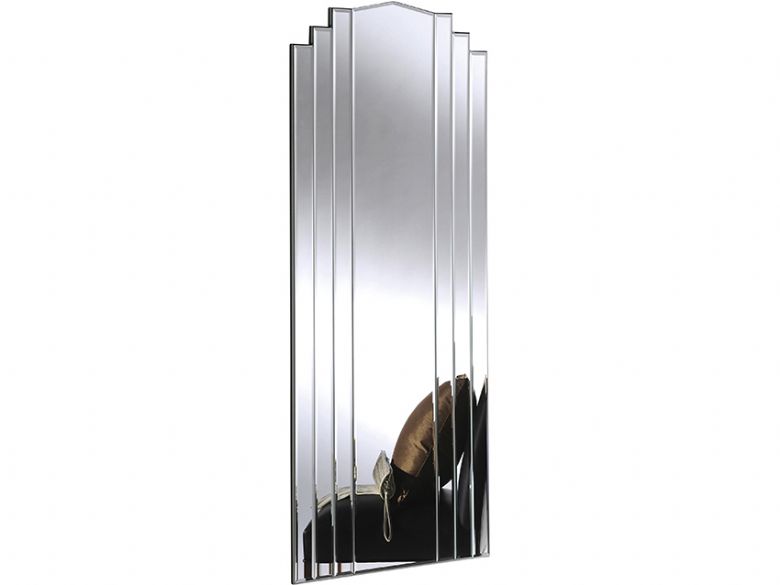 Silver All Glass Long Mirror