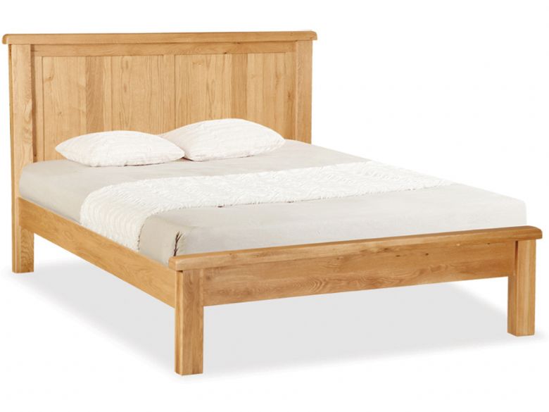 fairfax Oak 4'6 Double Panelled Bedframe available at Lee Longlands