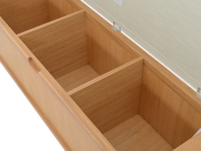 Ercl bosco storage bench with three internal compartments