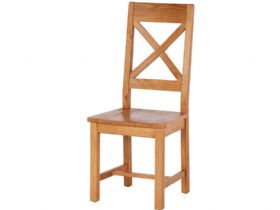 Fairfax Oak Cross Back Chair - Wooden Seat