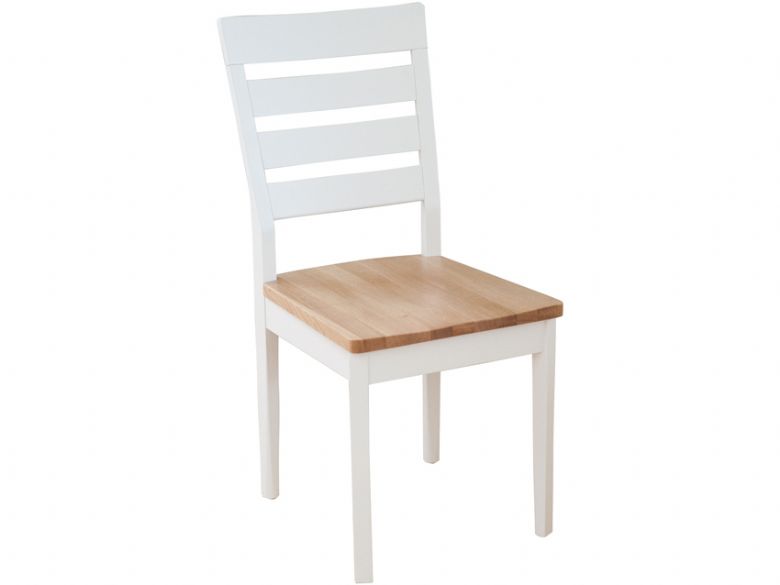 Ercol Bianco Oak White Dining Chair With Wooden Seat Lee