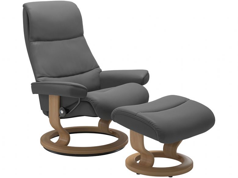 Stressless View recliner &#038; stool in Paloma tomato