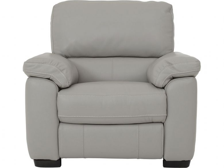 Rosie leather power recliner chair in silver grey