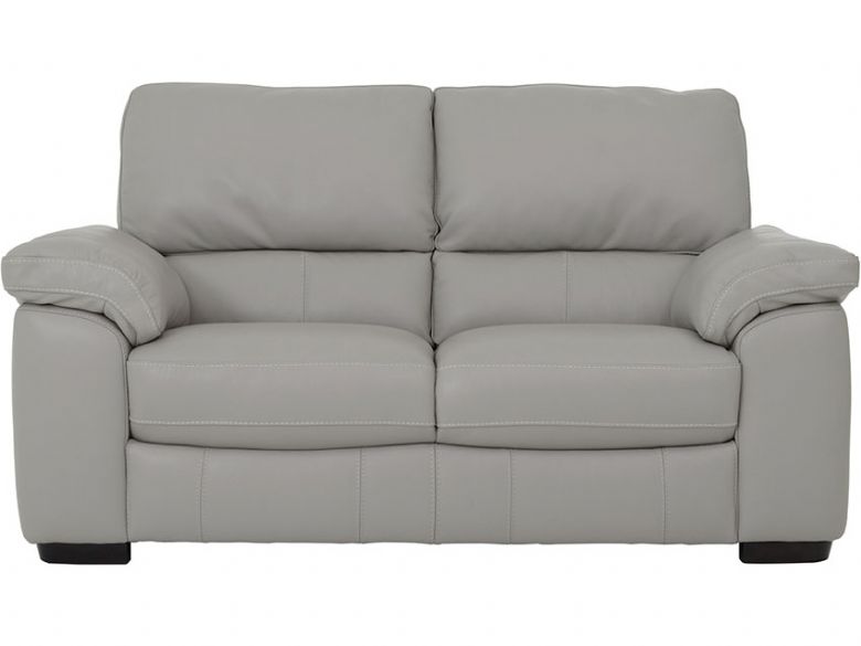 Rosie 2 seater leather sofa in silver grey