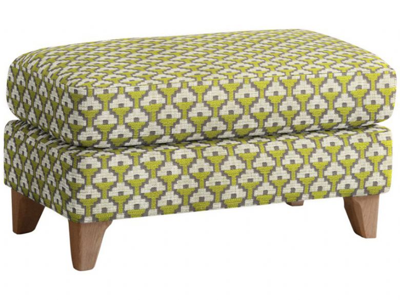 Ercol modern Novara fabric footstool with pale oak feet
