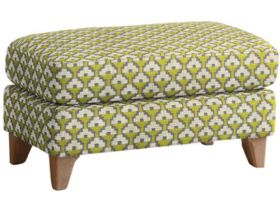 Ercol modern Novara fabric footstool with pale oak feet