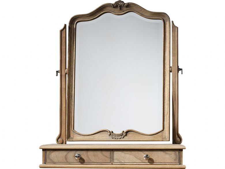 Ashwell chalk dressing table mirror with 2 drawers