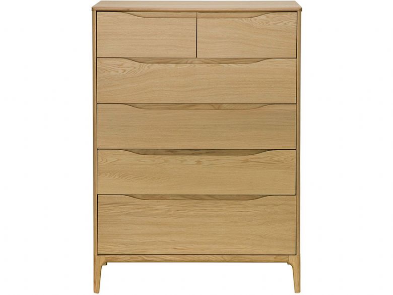 Ercol Rimini 6 Drawer Tall Wide Chest Front