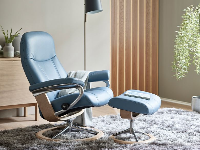 Stressless Consul Chair & Stool with Signature Base