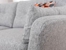 Lottie grey fabric modern sofa with scatters