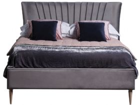 Lillie king size velvet detailed Bed frame available at Lee LONGLANDS
