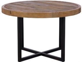 Halsey reclaimed wood round dining table 120cm