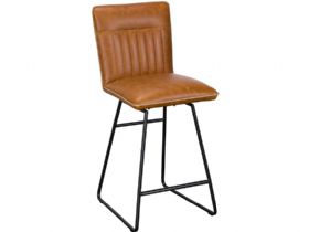 Sam leather look tan bar stool available at Lee Longlands