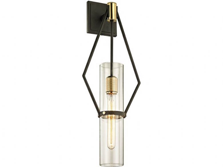 Raef industrial style 1 light bronze and brass wall sconce