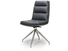 Tari grey with steel legs dining chair at Lee Longlands