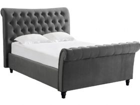 Hazel double bedframe with button detail available at Lee Longlands