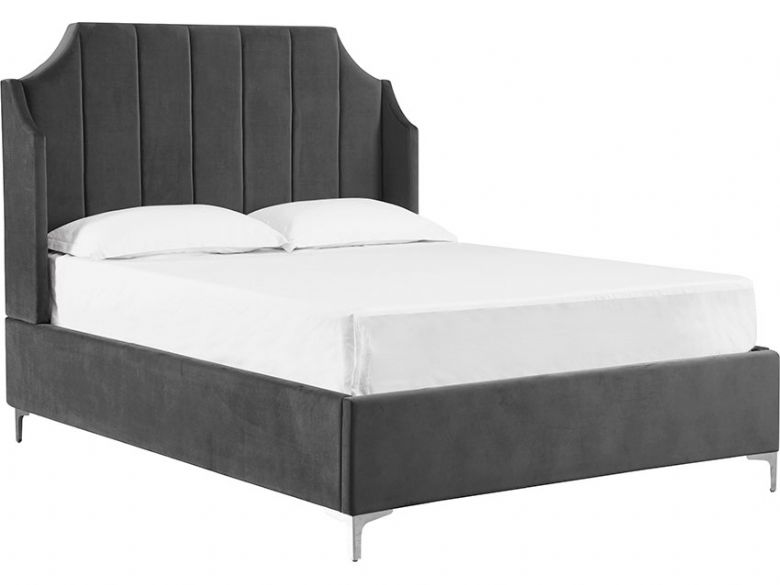 Deco grey double bed frame  available at Lee Longlands