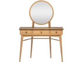 Marvic wooden dressing table and round mirror