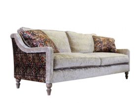 Bardot velvet champagne sofa available at Lee Longlands