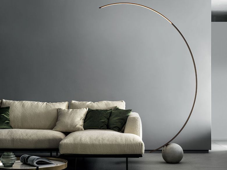 Circle light metal and concrete floor lamp available at Lee Longlands