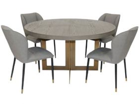 Lincoln grey oak round dining table available at Lee Longlands