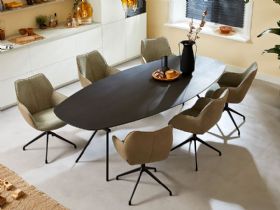 Freya hpl top dining table available at Lee Longlands