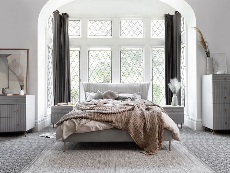 Millie king size pleated bedstead available at Lee Longlands
