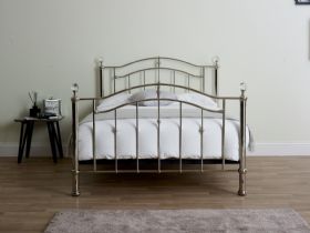 Callie double crystal finials chrome finish bedframe available at Lee Longlands