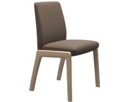 Stressless Vanilla Low Back Leather wooden legged Dining Chair available at Lee Longlands