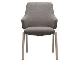 Stressless Vanilla Low Back fabric wooden legged Dining Chair available at Lee Longlands