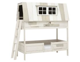 Lifetime whitewash standard slats house bunk bed available at Lee Longlands