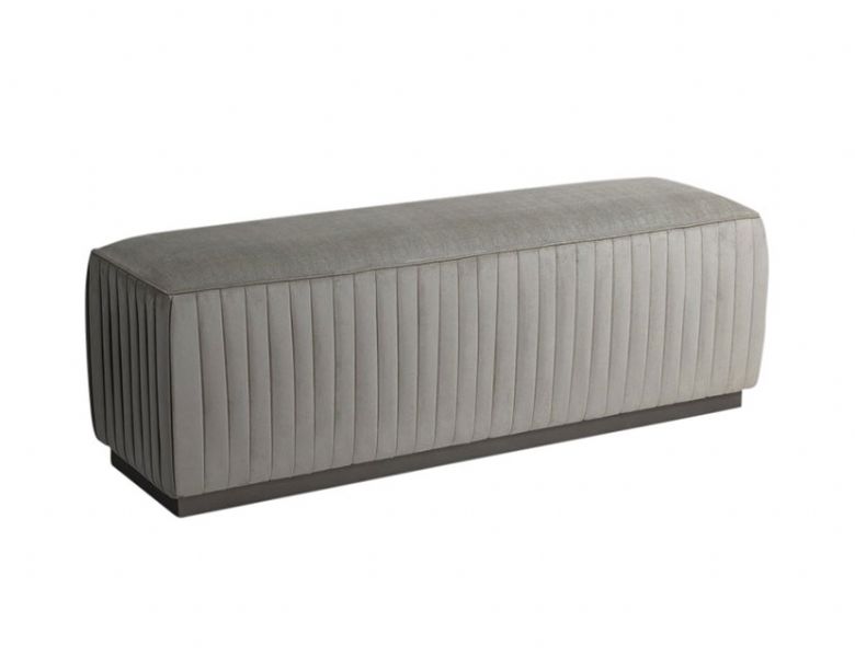 Stone International Westin Leather pleat detail bench available at Lee Longlands