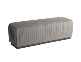 Stone International Westin Leather pleat detail bench available at Lee Longlands