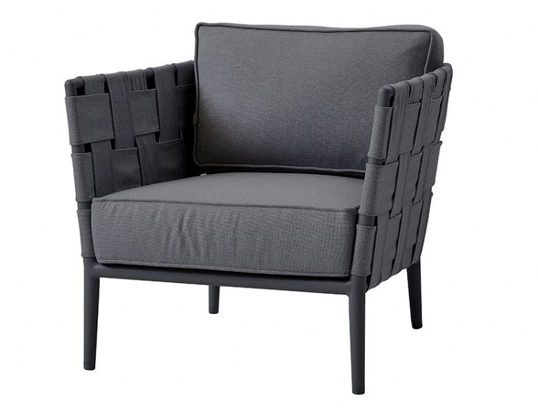 Caneline Conic Lounge Chair & Grey Cushion Set available at lee Longlands