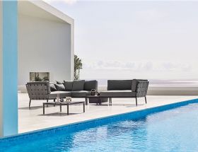 Cane-line Conic grey lounge garden sofa  range available at lee Longlands