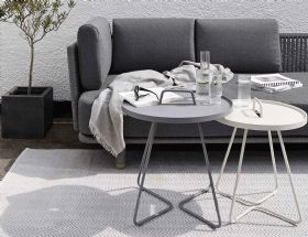 Cane-line aluminium side table range available at Lee Longlands