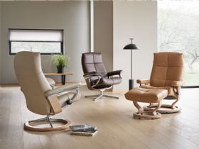 Stressless David Signature Chair and Stool Lifestyle