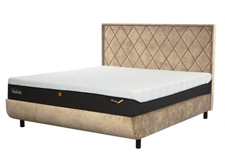 Tempur Arc King Bed Frame with Quilted Headboard