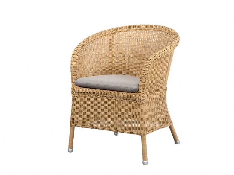 Derby Natural Chair with Seat Cushion Taupe