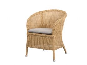 Derby Natural Chair with Seat Cushion Taupe