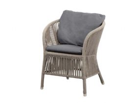 Derby Taupe Chair with Back and Seat Cushion Grey Natte