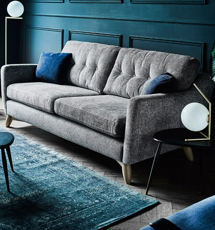 Sofas Leather And Fabric Lee, Royal Blue Sofa Oak Furniture Land