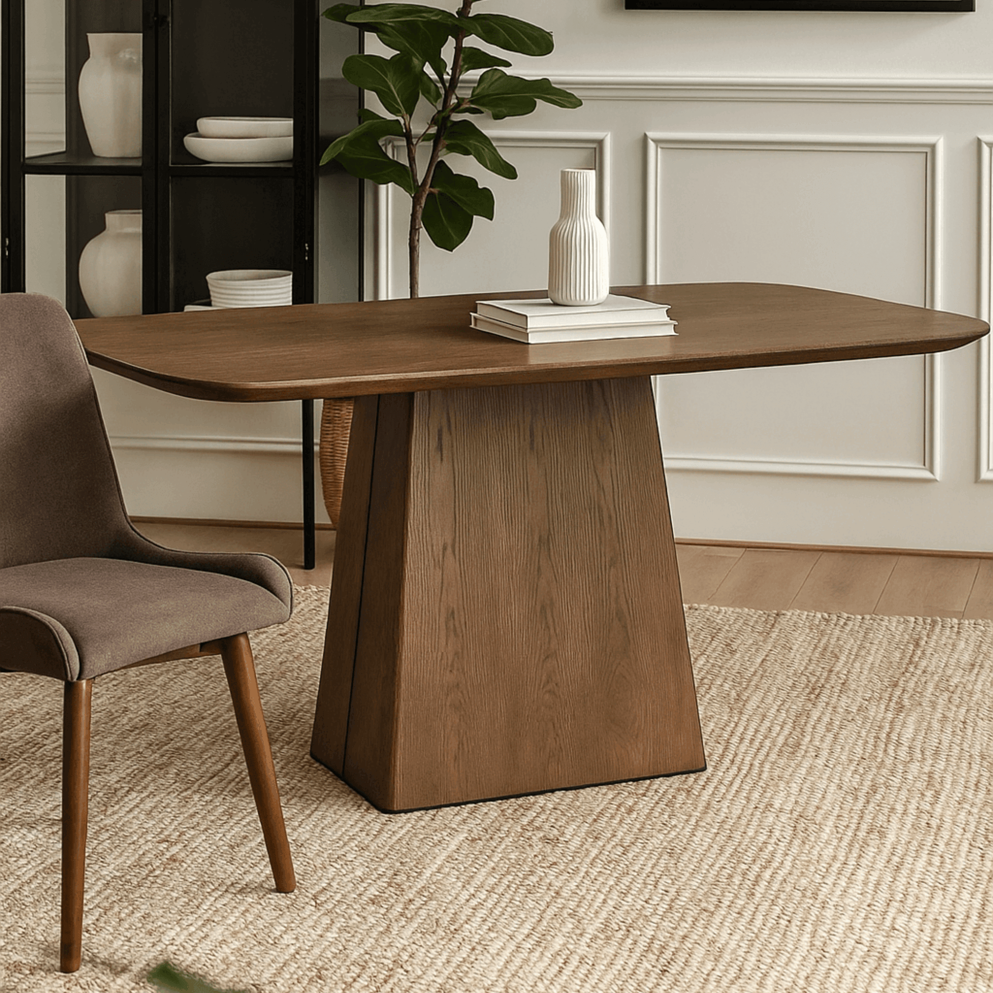 Lugano Rectangular Dining Table 160cm | Wood or Stone Top - Lee Longlands