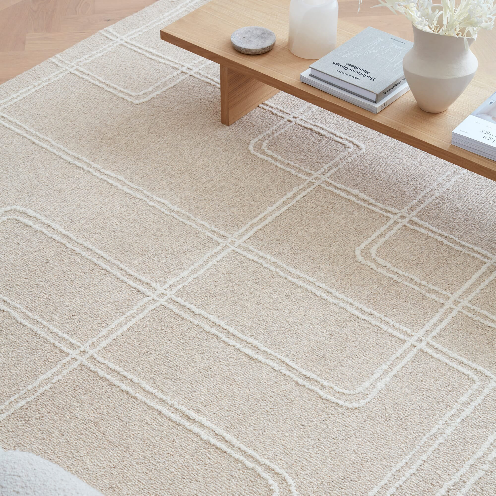170cm Rug Ada 170?120 cm Rug – Hand-Tufted Wool Rug in Ivory, Grey or Sand - Lee ...
